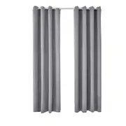 2X Blockout Curtains Thermal GREYout Curtains Fabric Pair Eyelet Grey