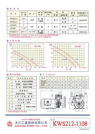 ＊黃師傅＊【木川泵浦7】KP320S 1/2HP東元馬達 小精靈 抽水馬達 小金剛 白鐵泵殼 白鐵抽水機 KP320 S