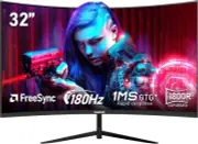 32 Inch Curved 1800R PC Gaming Monitors 180hz, FHD 1080p 1ms without Bezel