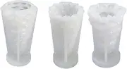 Binxind 3 Piece Christmas Trees Candle Mold White Silica Gel Resin Casting Mold Xmas Pine Trees Soap Mold