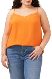 1.STATE Sheer Inset Camisole in Russet Orange at Nordstrom, Size 1X