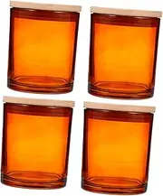 DECORNIJIA 4 Sets DIY Aromatherapy Candle Tin Cans with Lids Elegant Glass Candle Jars for Home Decor Party Decorations and Relaxation