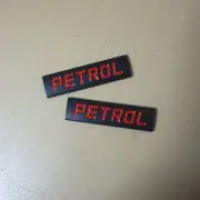2x Matte Red Black PETROL Metal Decal Badge Emblem Sticker Turbo 3D Motor Engine (for: Renault)