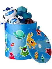 Kids Toy Storage Stool – Use As Baby/Kid Laundry Hamper or Toys Storage Box