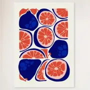 Galrie Vibrant Pear Grapefruit Abstract Wall Art for Kitchen Decor, White Frame, A2 42 x 60cm (16 x 24inch)