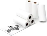 6 Roll Mini Sticker Printer Photo Paper, 57 x 30mm Thermal Printer Paper Whit...