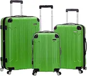 [Rockland] Hardside Expandable Luggage with Spinner Wheels, Multicolor, Green, 28-24-20-Inch, London Hardside Expandable Luggage with Spinner Wheels