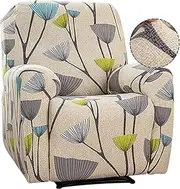 Recliner Slipcover Stretch Jacquard Slipcover Sofa Covers with Side Pocket Couch Furniture Protector Anti-Slip Fitted Recliner Cover Recliner Sofa Cover for Living Room (Dandelion)
