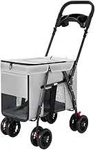 Multifunctional Cart Folding Portable Durable Lightweight Market Purchase Bag Trolley,for Picnic(Gray)
