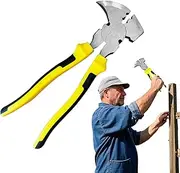Fence Cutter, Fencing Pliers Wire Cutter Tool, Heavy Duty Multifunctional Hand Tools with Hammer Head, Nail Puller for Bending, Cutting & Gripping