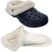 Insoles For Crocs Clogs Replacement, White Fur Insert Lining Shoe Inner Sole Warm Removable Furry Liners Crocs Shoes Clogs Replacement Size 39-40