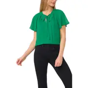 CeCe Flutter Sleeve Georgette Top in Lush Green at Nordstrom, Size Small