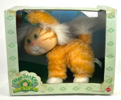 1996 Vtg Cabbage Patch Kids Adopt 'N LUV Pets Orange Tabby Kitty Cat Mattel