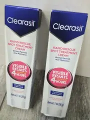 Clearasil Rapid Rescue Spot Treatment Cream Max Strength 1.oz (2PK BUNDLE)