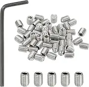 uxcell #10-32x1/4 Internal Hex Socket Set Grub Screws, 50 Pcs 304 Stainless Steel Cup Point Set Screw with Hex Key Wrench for Door Handles Bathroom Fixtures