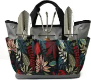 MYDAYS Canvas Garden Tool Tote Bag, Heavy-Duty Gardening Pouch, Gray