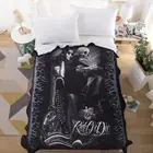Motorcycle Gothic Blanket Single Size Bed Skull Throw Rug 150 x 200 Coverlet New