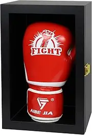COMSREV Boxing Glove Display Case for Boxing Glove Baseball Mitt Wall Mount Lockable Show case Holder Full Size pro UV Protected Clear Acrylic Holder Stand Box for Signed Boxing Glove Protection
