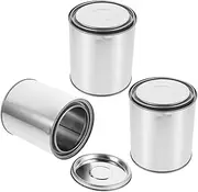 Yardenfun 3pcs Metal Paint Containers Lids Sealed Storage for Oil Paint Lab Sampling Sturdy Iron Cans Lids Tightfitting Sealing