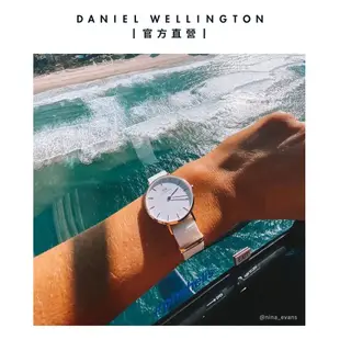 Daniel Wellington 錶帶 Petite Dover 純淨白織紋錶帶-玫瑰金(DW00200167)/ 18mm-適用36mm手錶