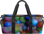 EGGDIOQ 3D Multicolored Patterned Spheres Designed Travel Duffel Bag Luggage Tote Bag Gym Sports Bag for Man Women