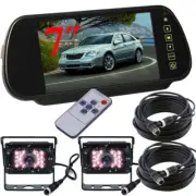 7" Mirror Monitor CCD Rear View Dual Reversing Backup Camera for Truck Caravan