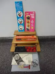 5 Vintage Games with Disney Skill Puzzle/Jax/Checkers/Domino's & Gyroscope! F/S!