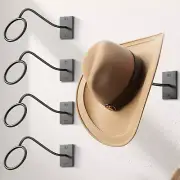 Cowboy Hat Rack for Wall 4 Pack Holder Mount Western Rustic Metal Hanger Hooks