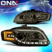 FOR B7 05-08 AUDI S4/A4/QUATTRO SMOKED HALO PROJECTOR+DRL+LED SIGNAL HEADLIGHT (for: Audi)