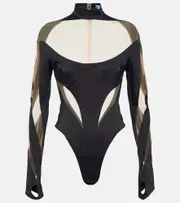 [Mugler] Mugler Paneled bodysuit AU 16 black