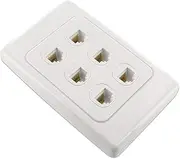 Network Wall Plate 6 Port Gang for CAT6 LAN RJ45 8P8C Cable Plug to Plug