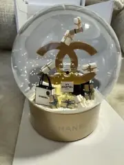 Authentic Chanel Christmas 2023 Novelty Snow Globe VIP Gift Gold CC