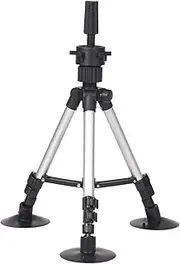 Wig Stand Tripod with Suction Cups Adjustable Mannequin Head Stand Manikin Head Tripod Stand Portable Cosmetology Hairdressing Training Mannequin Head Stand Purple