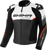 SHIMA Bandit 2.0 perforated Motorcycle Leather Jacket, black-white-red, Size 58 for Men Black White Red