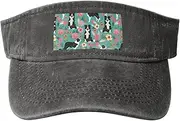 [RLDOBOFE] Sun Visor Hat Adjustable Empty Top Baseball Cap Border Collie Florals Sun Hats for Women Men Sports Hats Summer Beach Cap