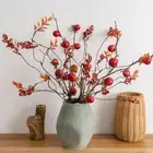 Plastic Simulation Persimmon Fruit Realistic Fake Plants Garden Decoration