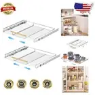 Stainless Steel Sliding Drawer Shelf - Adjustable Organizer for Cabinets