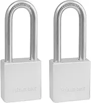 Master Lock Heavy Duty Solid Aluminum Padlock, Key Retaining Lock for Outdoor Use, 2in. Extended Shackle, Keyed Alike Padlocks, 2 Pack, 570TLH