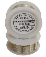 26 Ga Nickel Silver Round Wire 100 Ft. Spool ( Dead Soft ) Made In USA