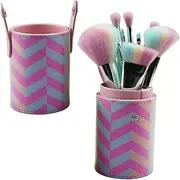 MERRYHAPY 10Pcs Fluffy Blush Loose Powder Makeup Brush with Wood Handles and Storage Holder for Women for Blending Contouring and Highlighting