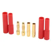 1Pair 4mm Banana Plug Head Gold Plated Banana Connector Adapter With Sleeve WT