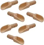 Luxshiny 7pc Set Wooden Tea Spoons Bath Salt Scoops Smooth Round Edges for Easy Cleaning Hand Protection