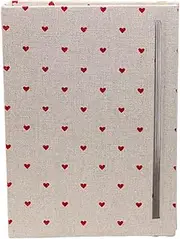 4x6 Photo Album Soft Linen Cover Family Memory Book Large Album 200 Photos for Art Postcard Picture Storage Baby Keepsake Vacation Birthday DIY Record Memories(Red Hearts)