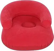 Inflatable Lounger, LargeCaliber Air Plug, Portable Flocking Sofa for Garden, Camping, Red, 91x91x50cm Outdoor Furniture Supplies, Balcony, Hiking