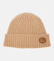 [Gucci] Gucci Double G wool and cashmere beanie UK 6 5/8 brown