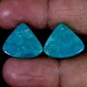 17.60 Cts Natural Amazonite Matched Pair Cabochon Gemstone For Earrings Supply