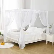 WANFASO White Canopy Bed Curtain for Twin Bed, Soft Bed Canopy Scarf for Girls Adults (Twin, White)