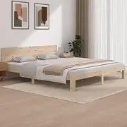 Bed Frame Without Mattress 180 x 200 cm - Solid Pine Wood with Classic Headboard, Sturdy Slats, and Modern Design - Ideal for AU King Size Mattress, Bedroom Furniture