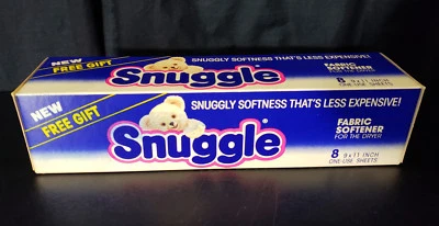 Vintage Snuggle Fabric Softener 8 Dryer Sheets 1987 Unopened Deadstock NOS