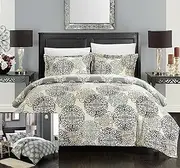 [Chic Home] 3 Piece Jerome Boho Inspired Reversible Print Duvet Set, King, Beige